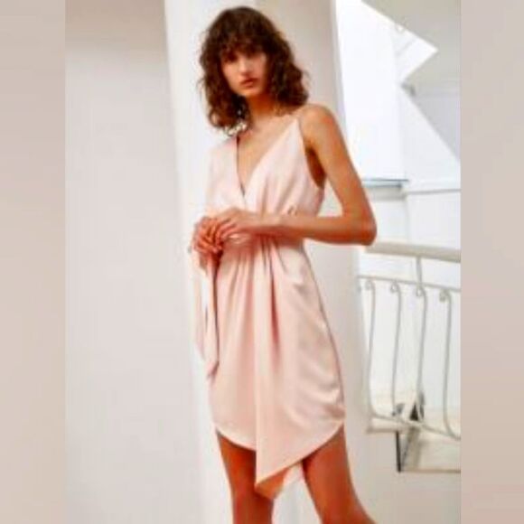 C/MEO NWT Cameo Collective Cocktail Wedding Pink Silk Shoulder Girly Dress-S - Picture 6 of 14